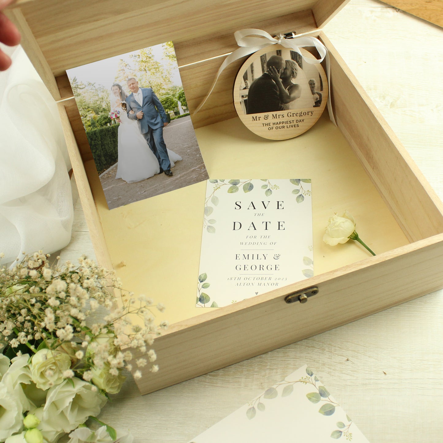 Personalised Any Message Large Wooden Keepsake Box - image 14