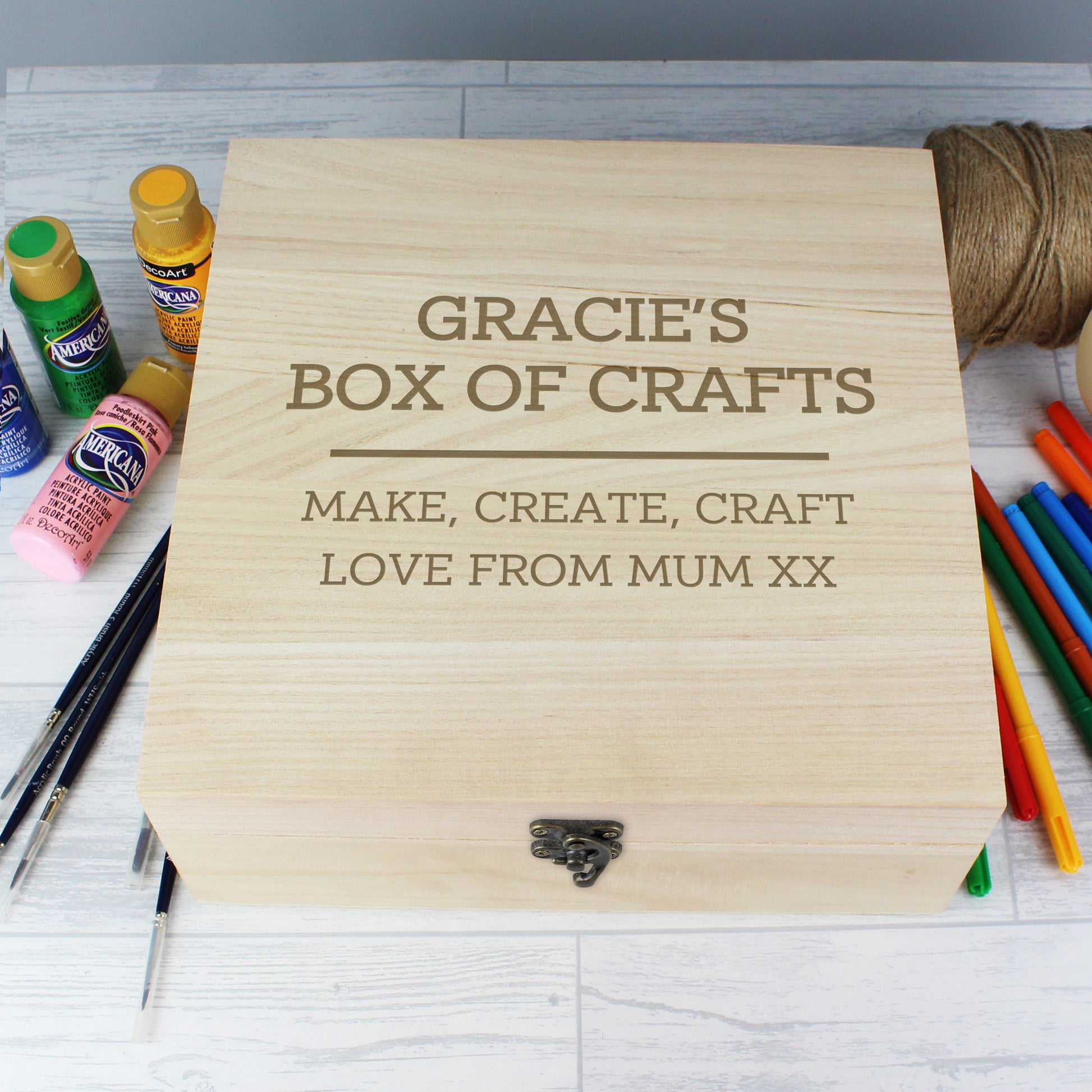 Personalised Any Message Large Wooden Keepsake Box - image 3