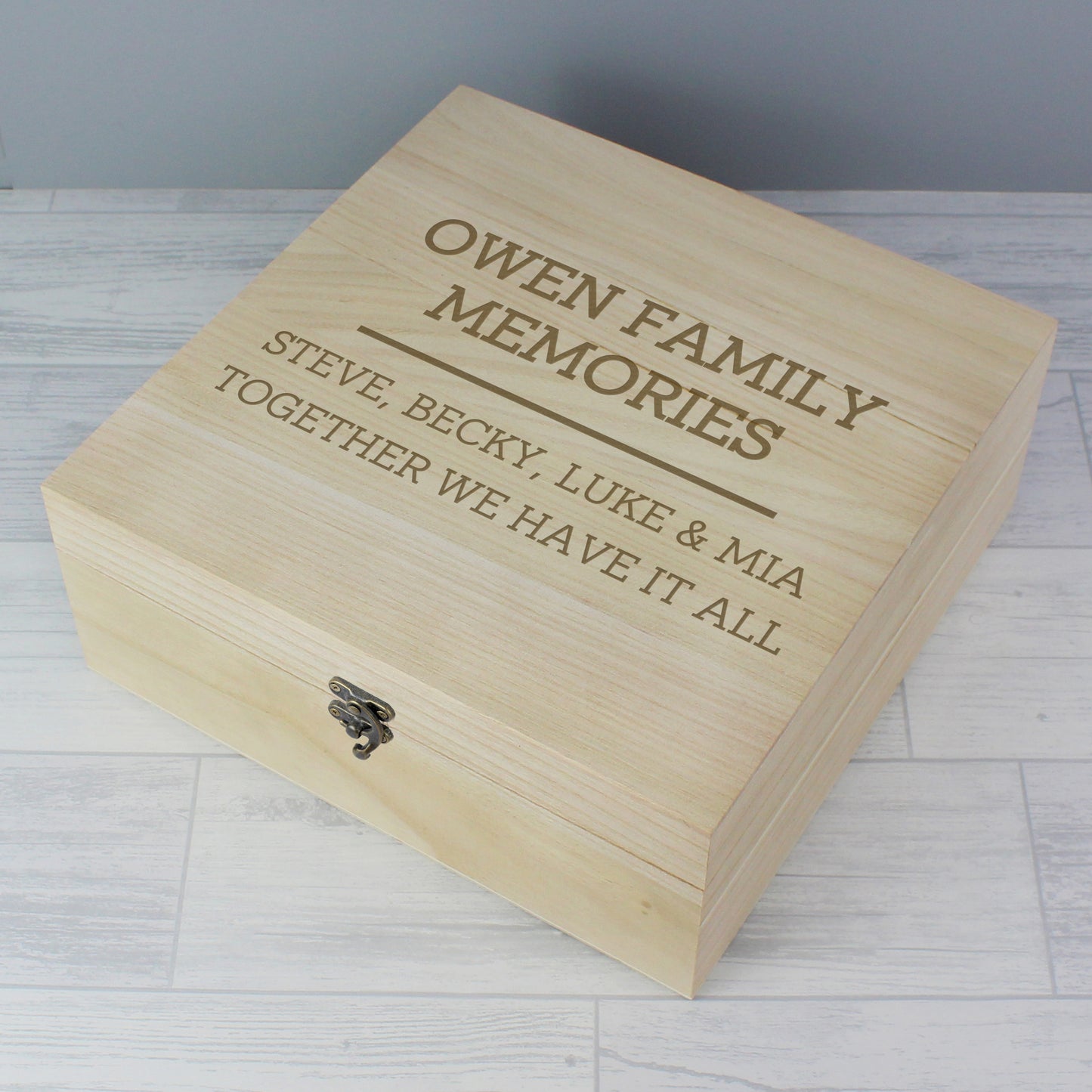 Personalised Any Message Large Wooden Keepsake Box - image 7
