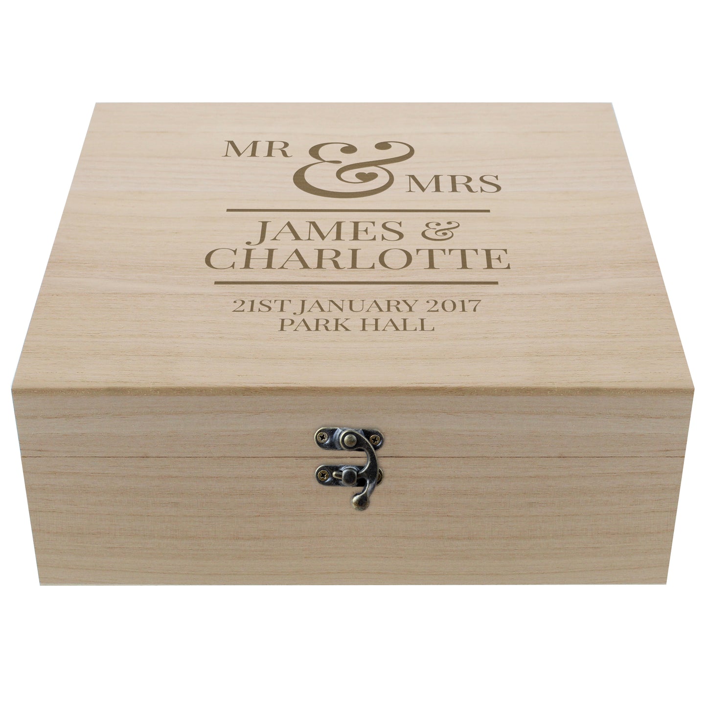 Personalised Mr & Mrs Large Wooden Keepsake Box - image 2