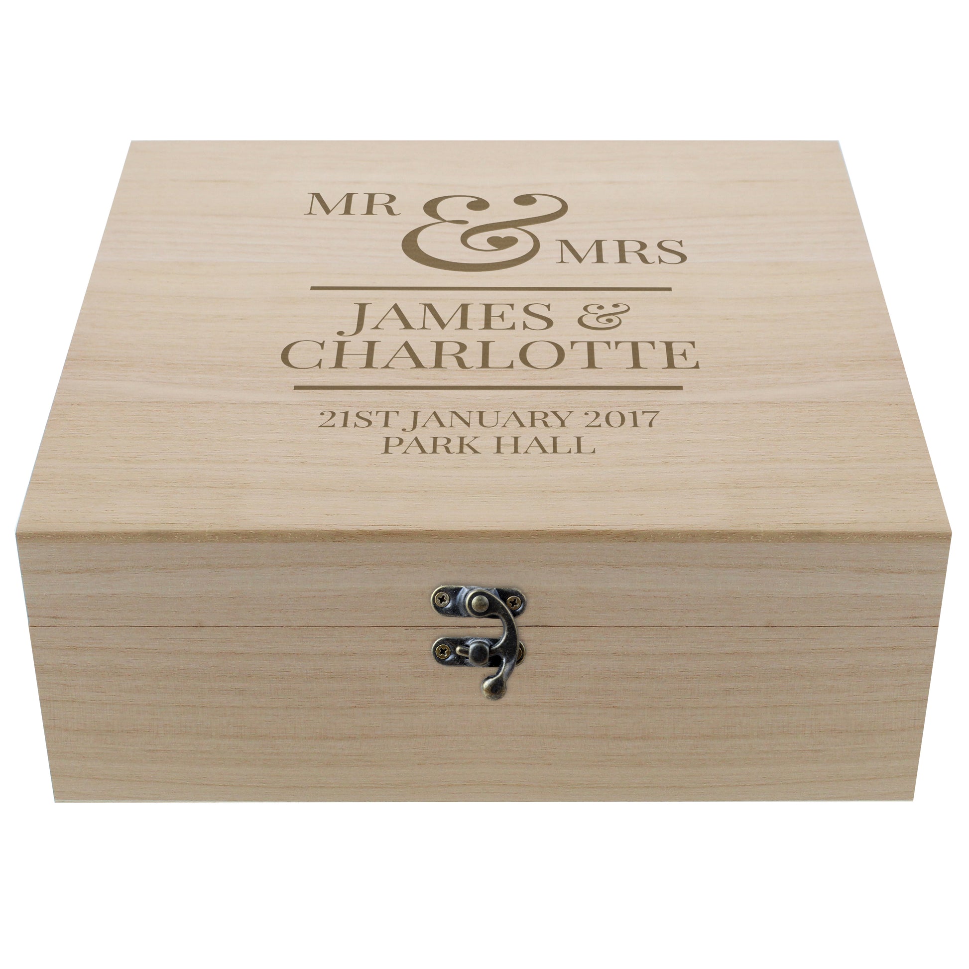 Personalised Mr & Mrs Large Wooden Keepsake Box - image 2