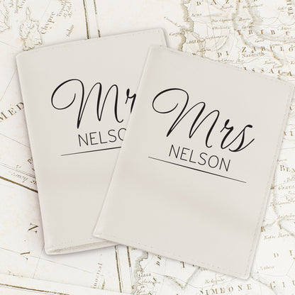 Personalised Classic Mr & Mrs Cream Passport Holders from Heartfelt Gifts