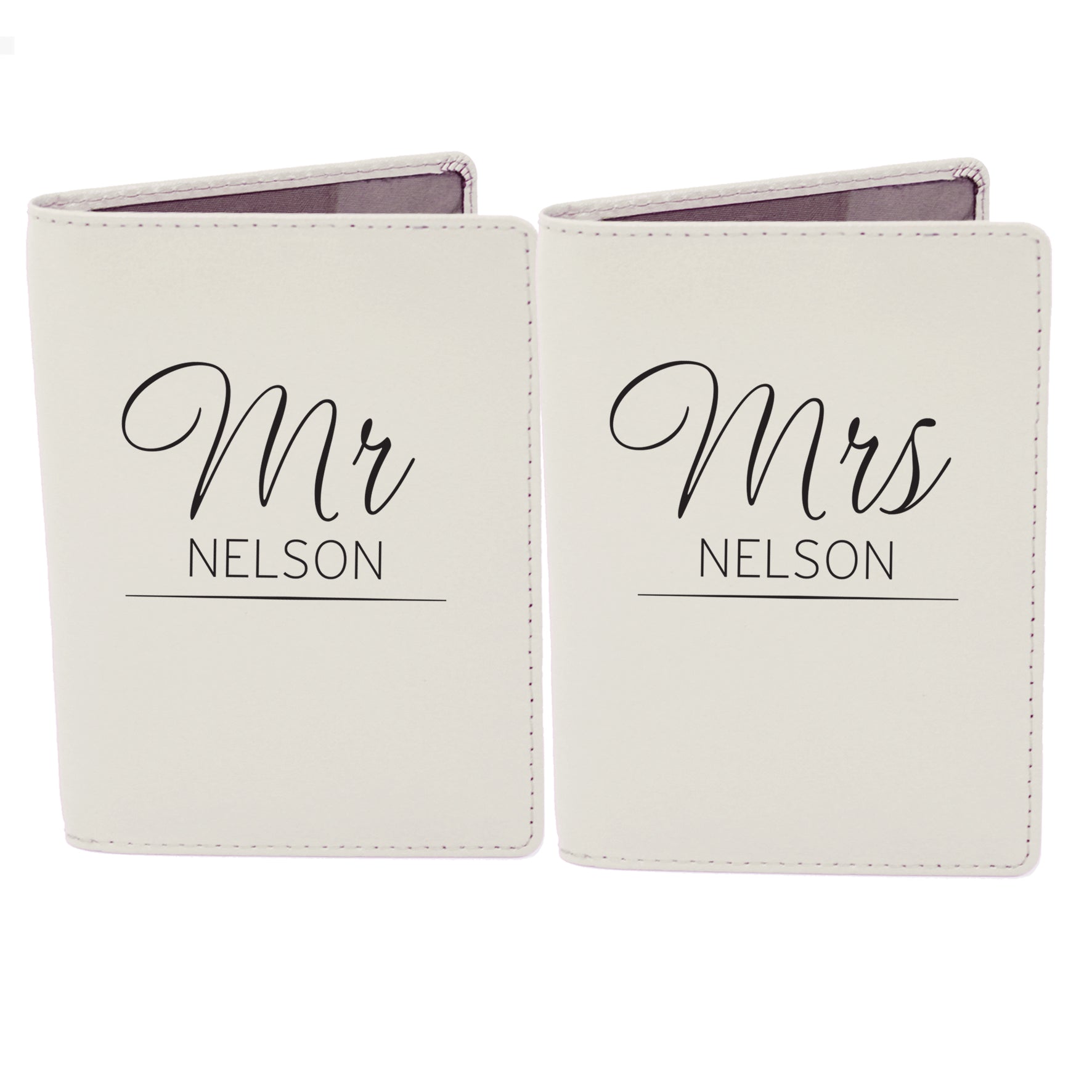 Personalised Classic Mr & Mrs Cream Passport Holders - image 2