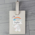 Personalised Hessian Elephant Cream Luggage Tag from Heartfelt Gifts