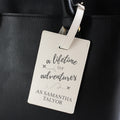 Personalised 'Lifetime of Adventures' Cream Luggage Tag from Heartfelt Gifts