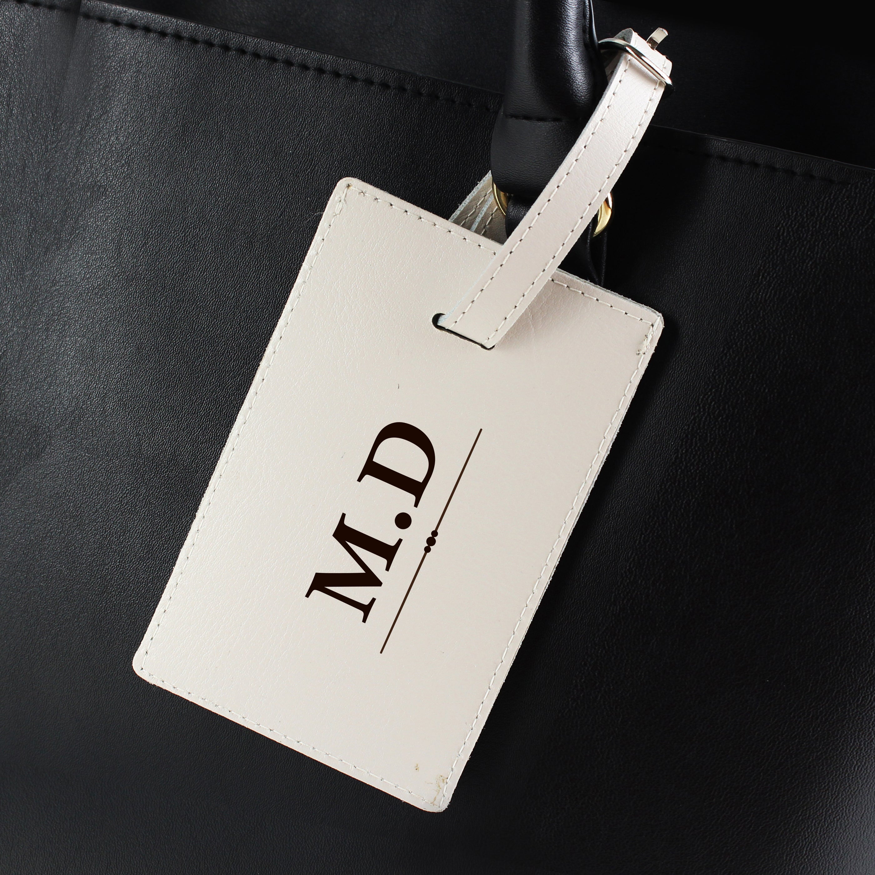 Personalised Classic Initials Cream Luggage Tag from Heartfelt Gifts