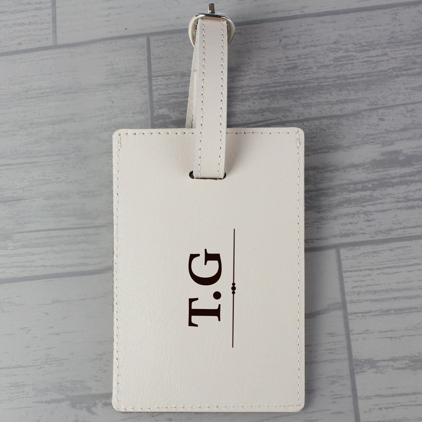 Personalised Classic Initials Cream Luggage Tag - image 4