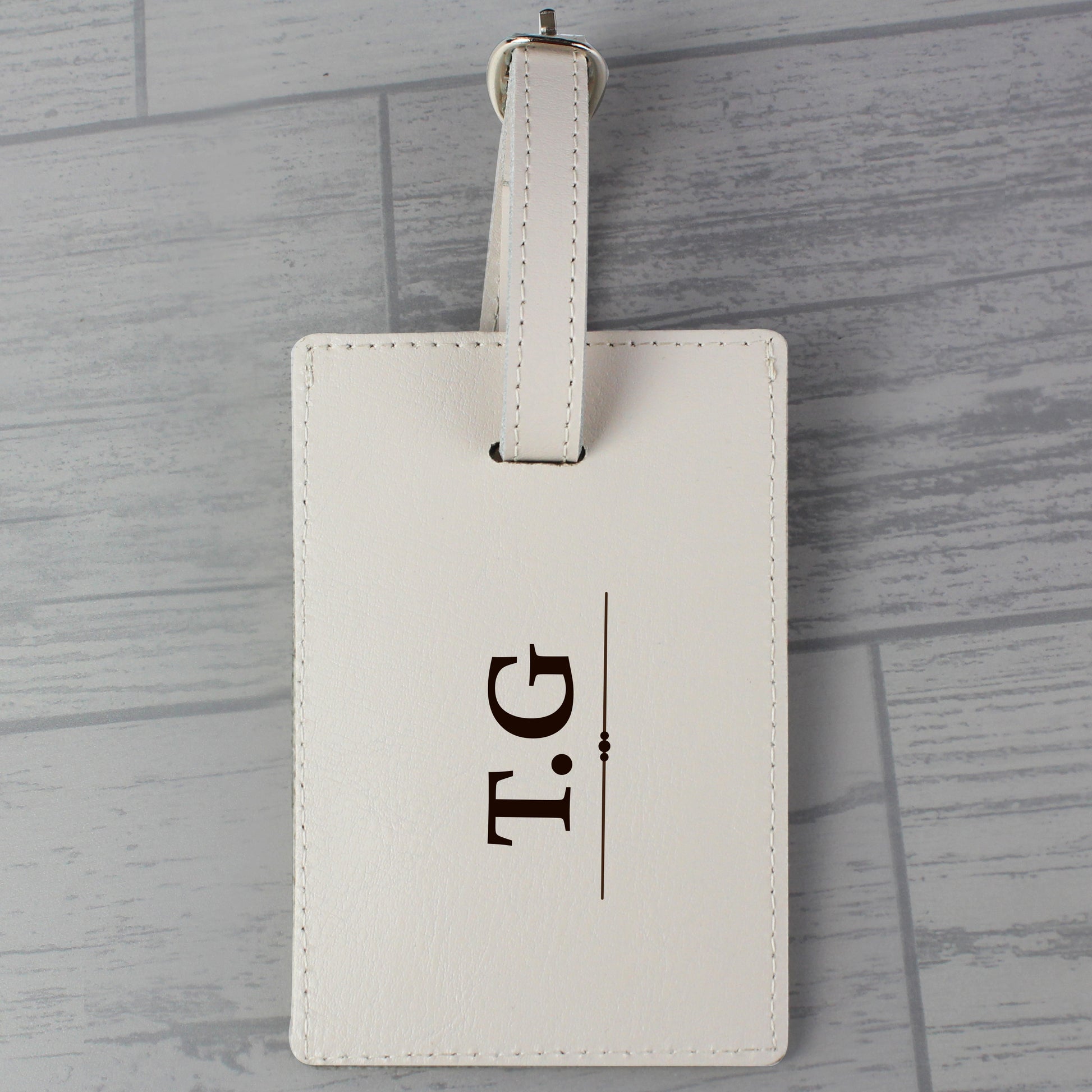 Personalised Classic Initials Cream Luggage Tag - image 4