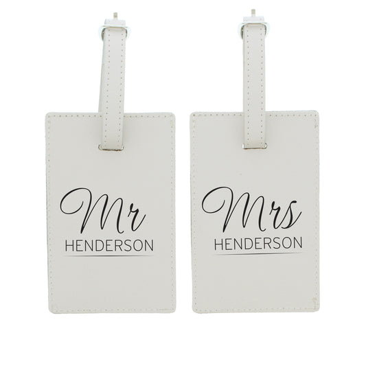 Personalised Couples Classic Cream Luggage Tags - image 2