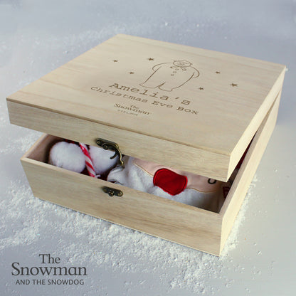 Personalised The Snowman Large Wooden Christmas Eve Box - image 2