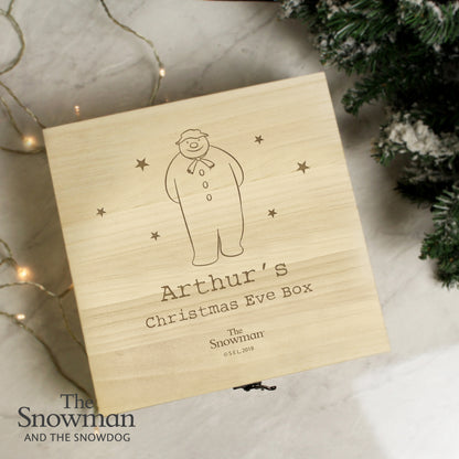 Personalised The Snowman Large Wooden Christmas Eve Box - image 3