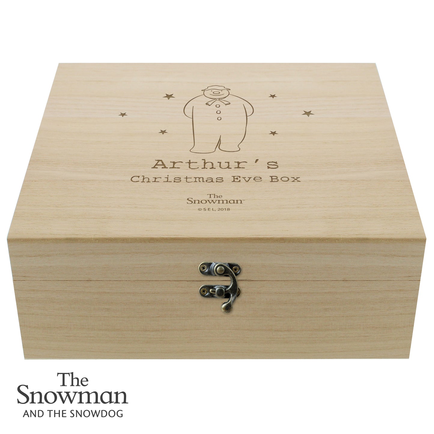 Personalised The Snowman Large Wooden Christmas Eve Box - image 4