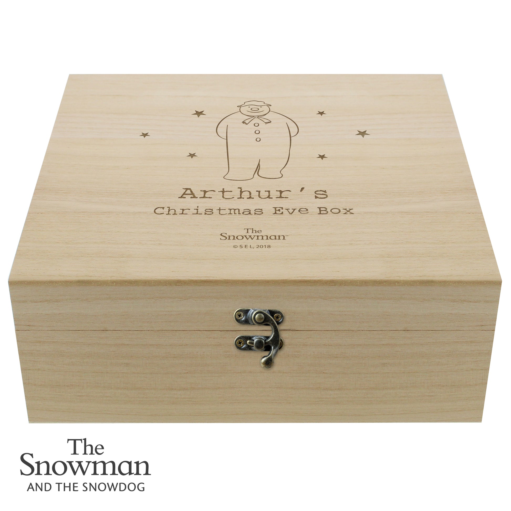 Personalised The Snowman Large Wooden Christmas Eve Box - image 4