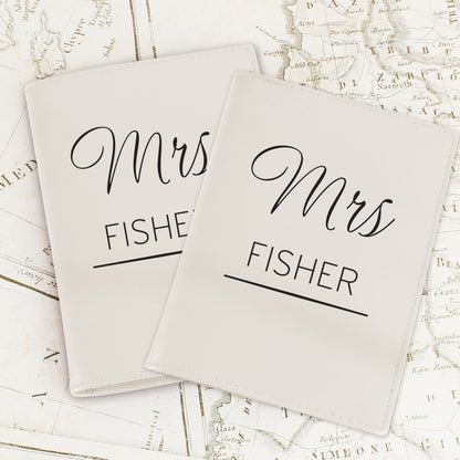 Personalised Couples Cream Passport Holders from Heartfelt Gifts