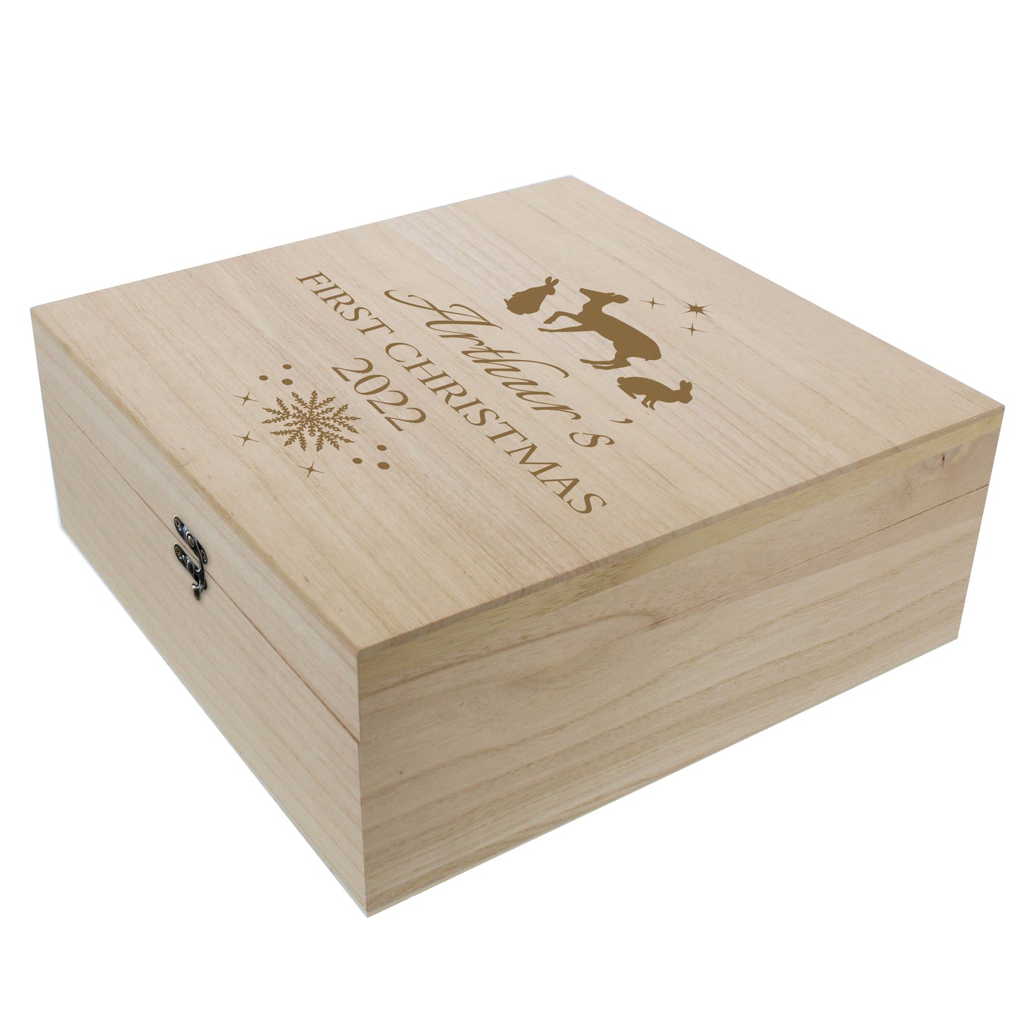 Personalised Christmas Large Wooden Keepsake Box - image 2