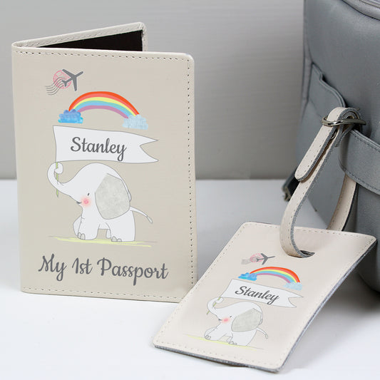 Personalised My 1st Cream Passport Holder & Luggage Tag Set from Heartfelt Gifts