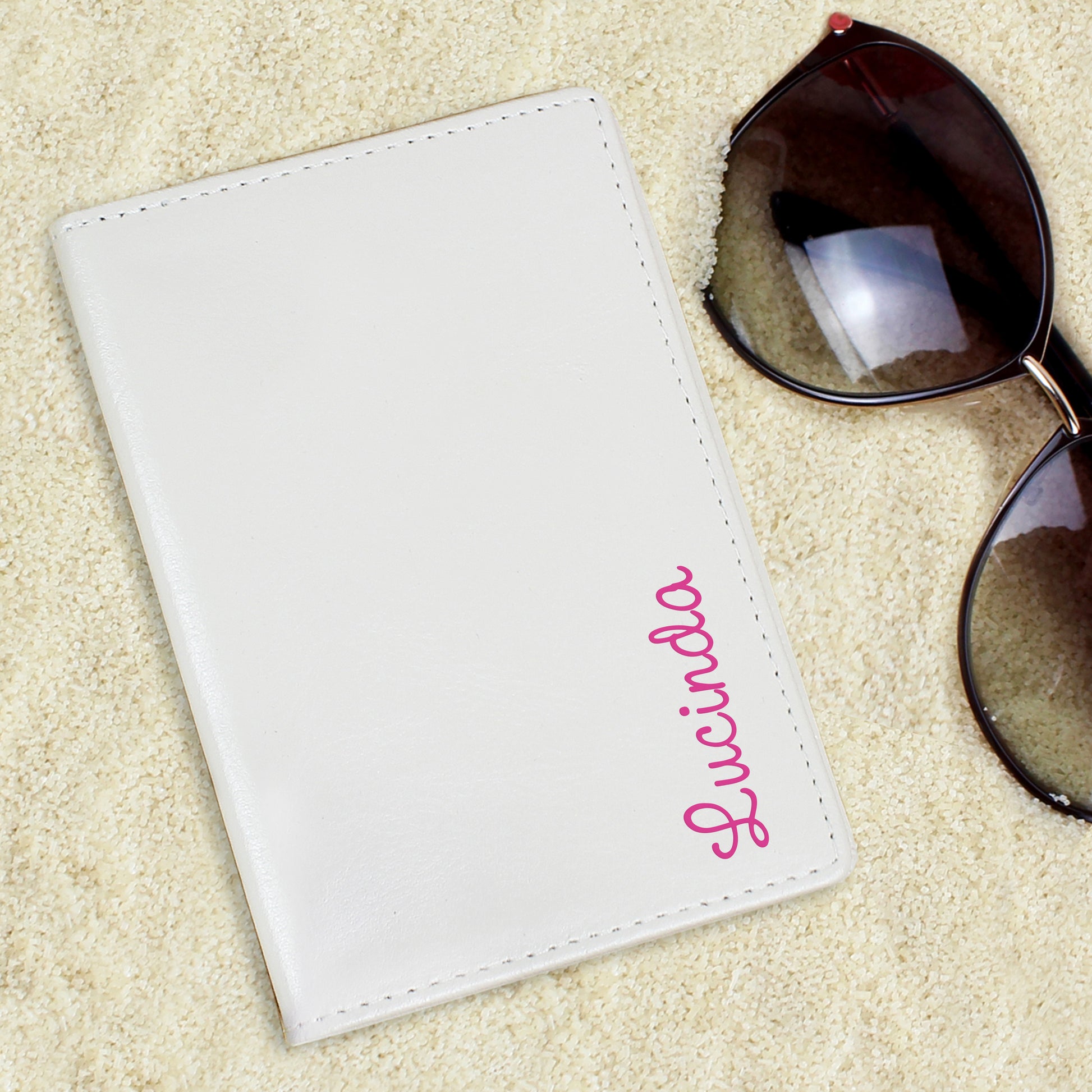 Personalised Pink Name Cream Passport Holder - image 3