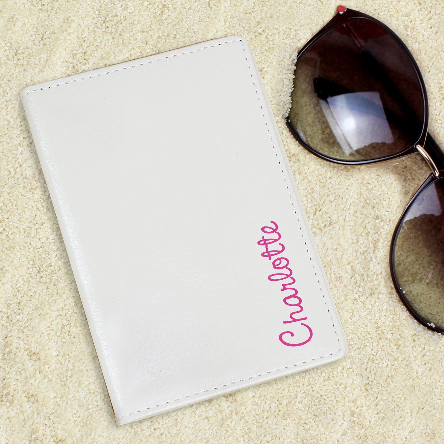 Personalised Pink Name Cream Passport Holder - image 5