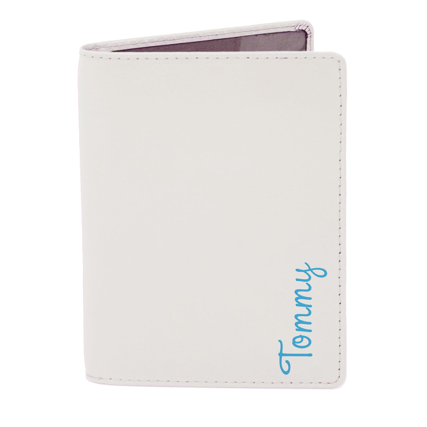 Personalised Blue Name Cream Passport Holder - image 2
