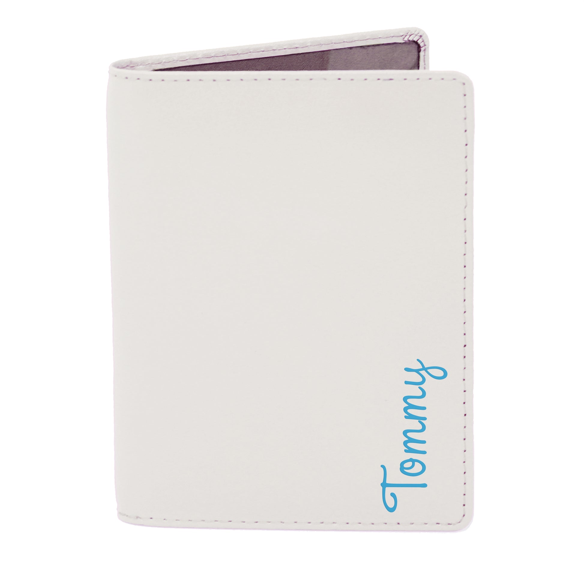 Personalised Blue Name Cream Passport Holder - image 2