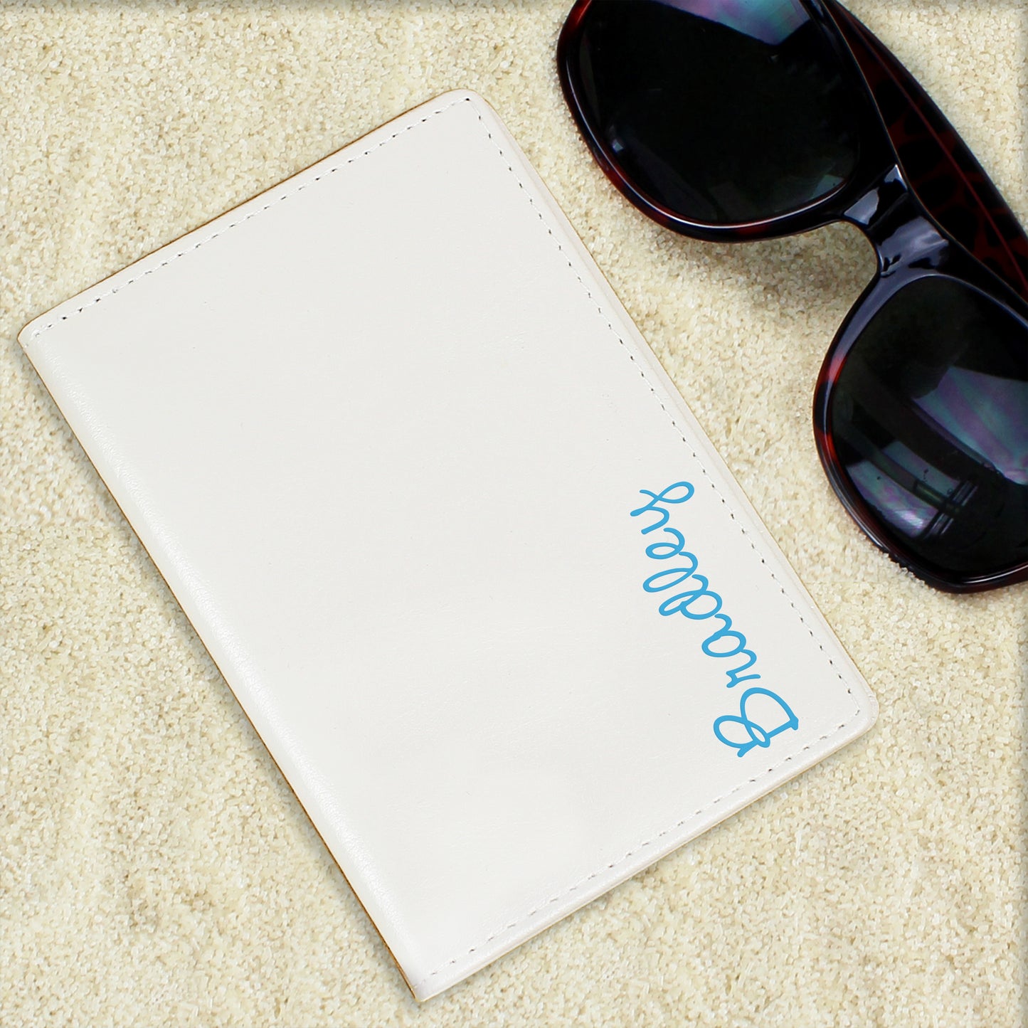 Personalised Blue Name Cream Passport Holder - image 4