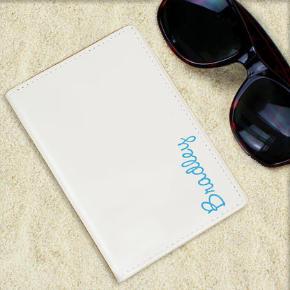 Personalised Blue Name Cream Passport Holder - image 4