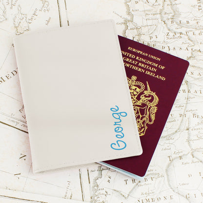 Personalised Blue Name Cream Passport Holder - image 6