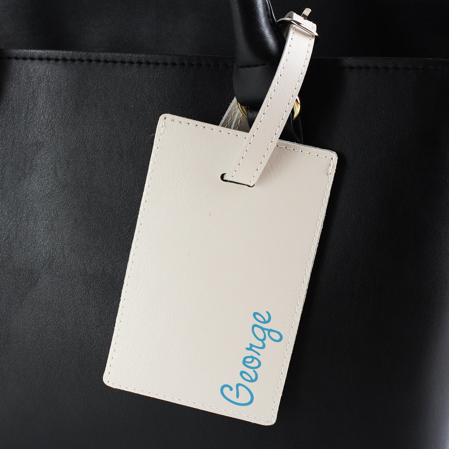 Personalised Blue Name Cream Luggage Tag from Heartfelt Gifts