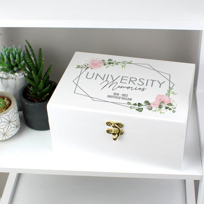 Personalised Abstract Rose White Wooden Keepsake Box - image 10
