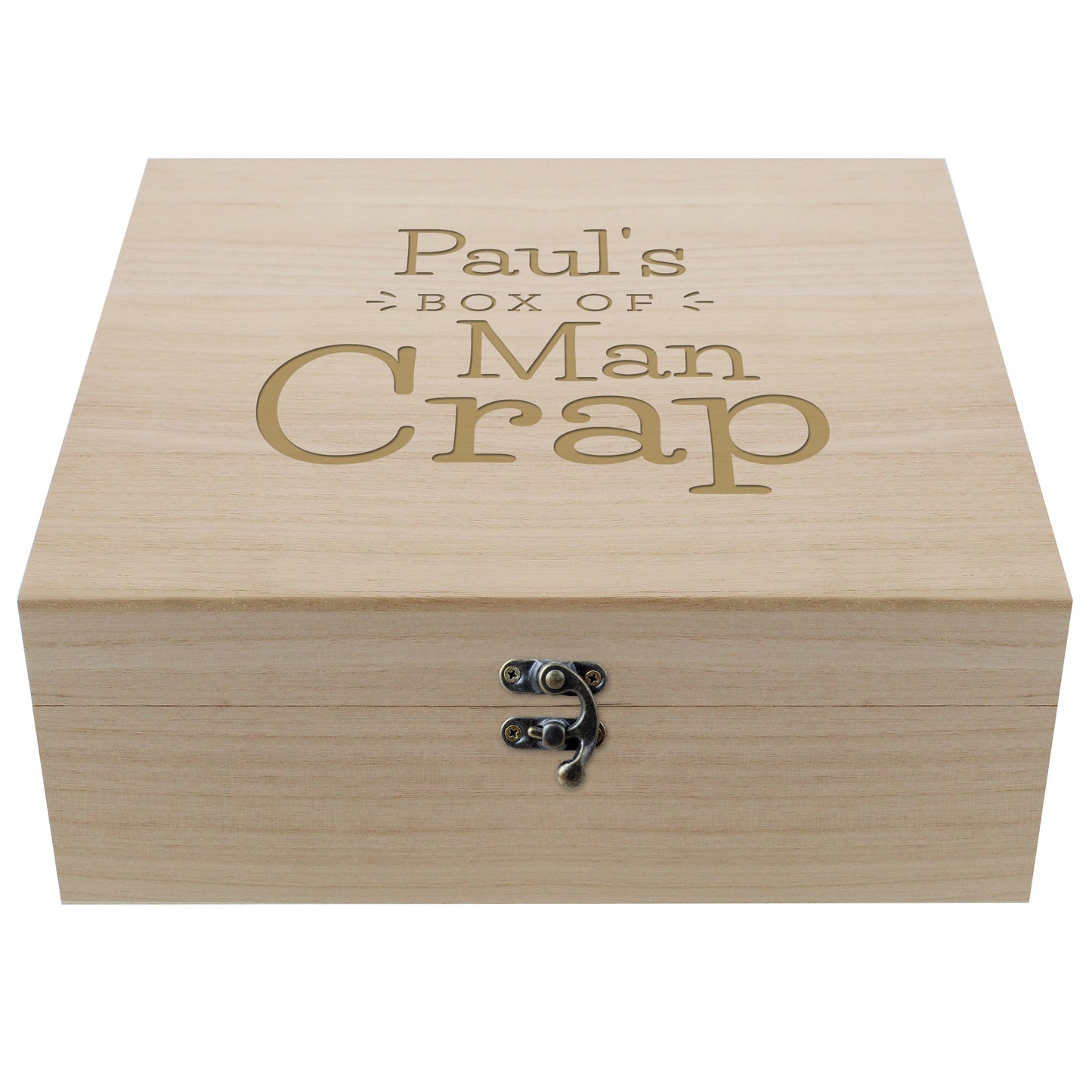 Personalised Box of Man Crap Large Wooden Keepsake Box - image 2