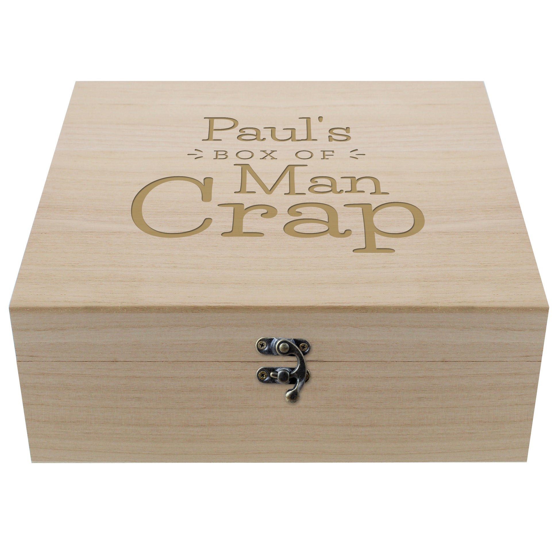 Personalised Box of Man Crap Large Wooden Keepsake Box - image 2