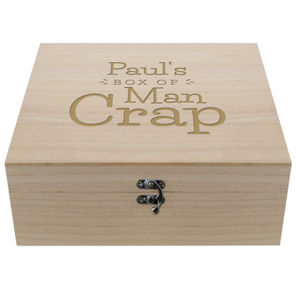 Personalised Box of Man Crap Large Wooden Keepsake Box - image 2