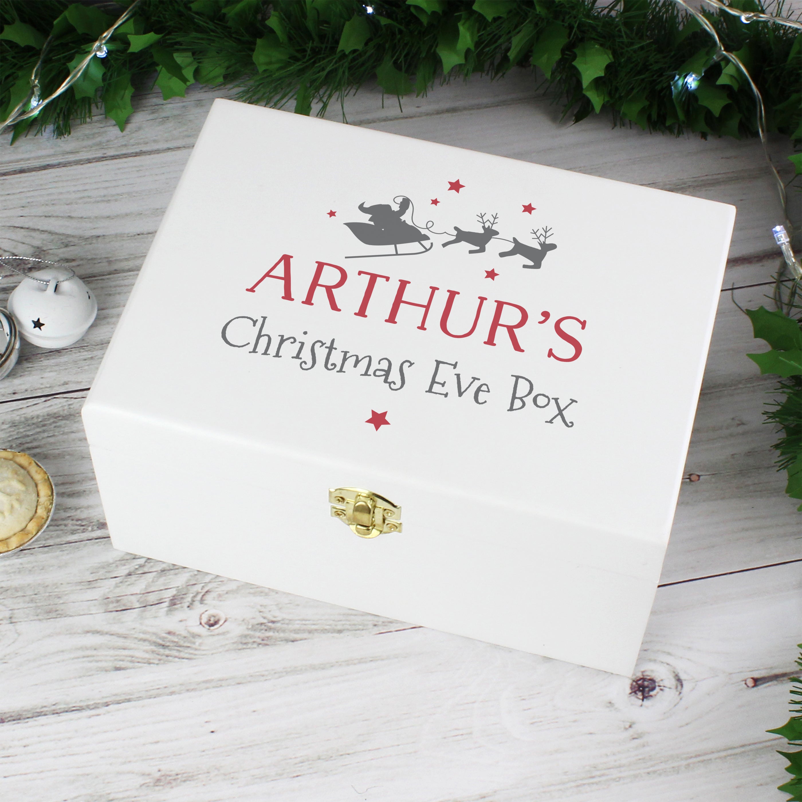 Personalised Christmas Eve White Wooden Box from Heartfelt Gifts
