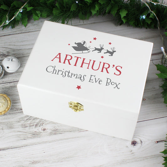 Personalised Christmas Eve White Wooden Box from Heartfelt Gifts