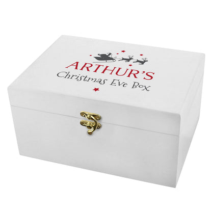 White Christmas Eve keepsake box personalised with two lines