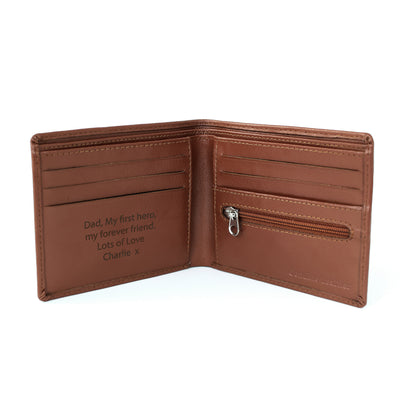 Personalised Free Text Tan Leather Wallet - image 5