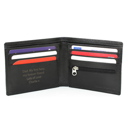 Personalised Free Text Black Leather Wallet - image 5