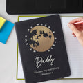 Personalised Moon & Stars Black Hardback Notebook from Heartfelt Gifts