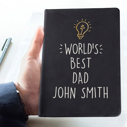 Personalised Light Bulb Black Hardback Notebook - image 2