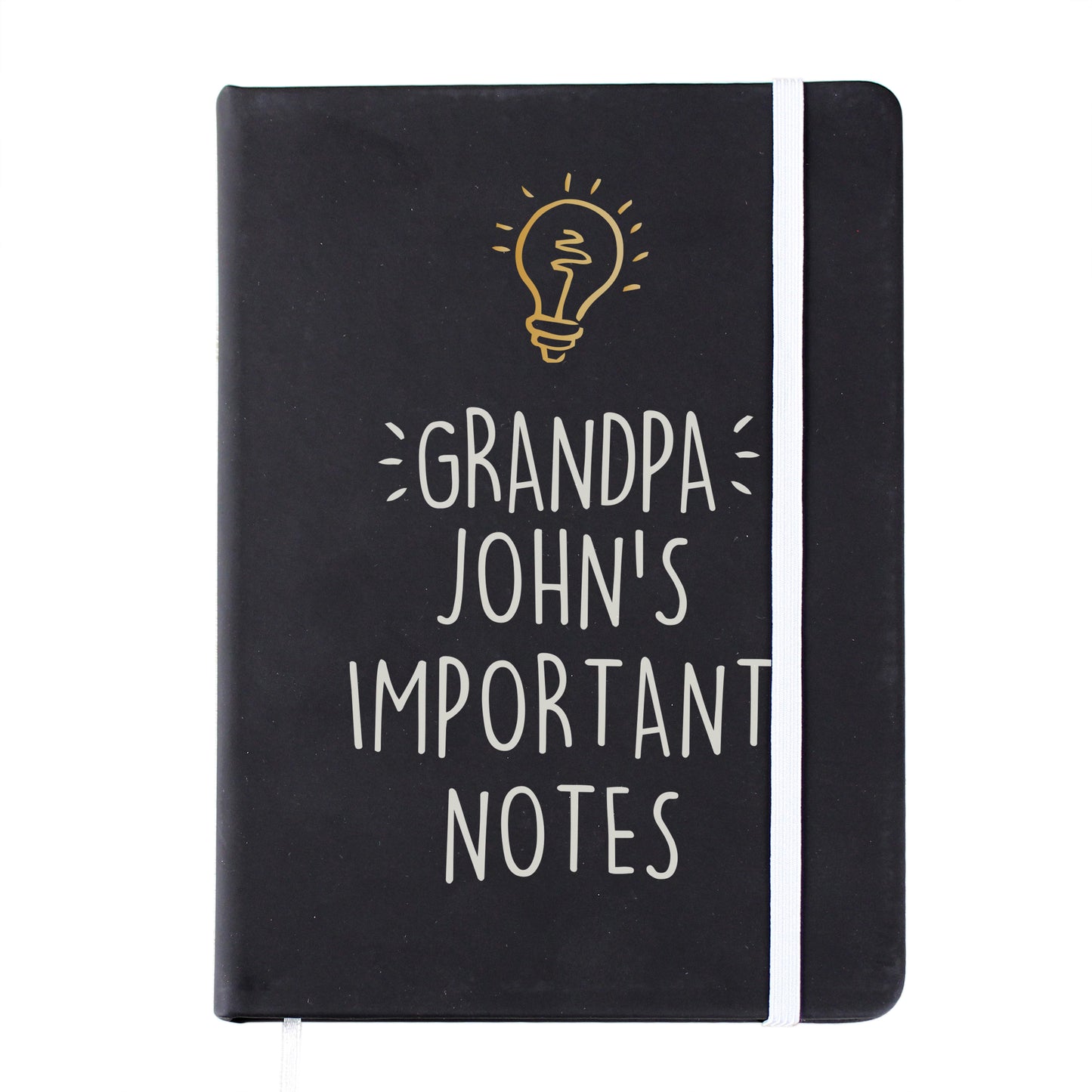 Personalised Light Bulb Black Hardback Notebook - image 5