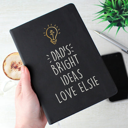 Personalised Light Bulb Black Hardback Notebook - image 6