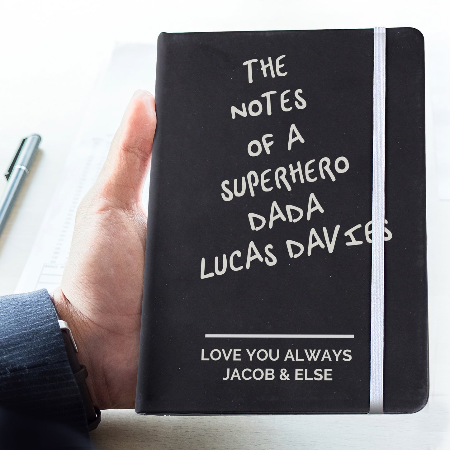 Personalised Free Text Black Hardback Notebook - image 2