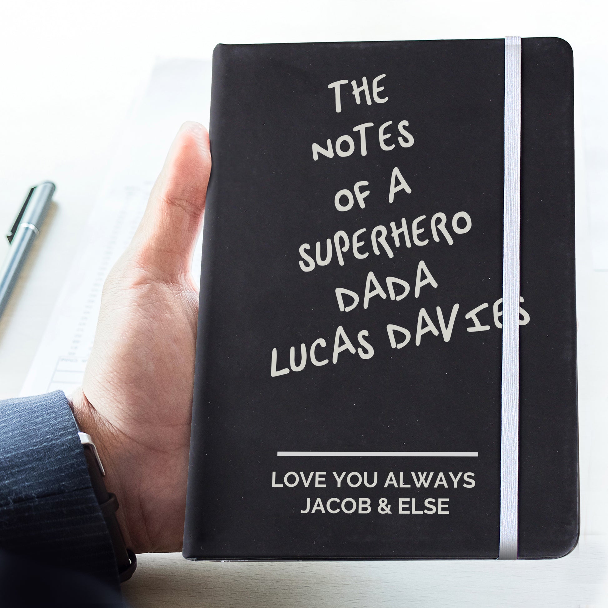 Personalised Free Text Black Hardback Notebook - image 2