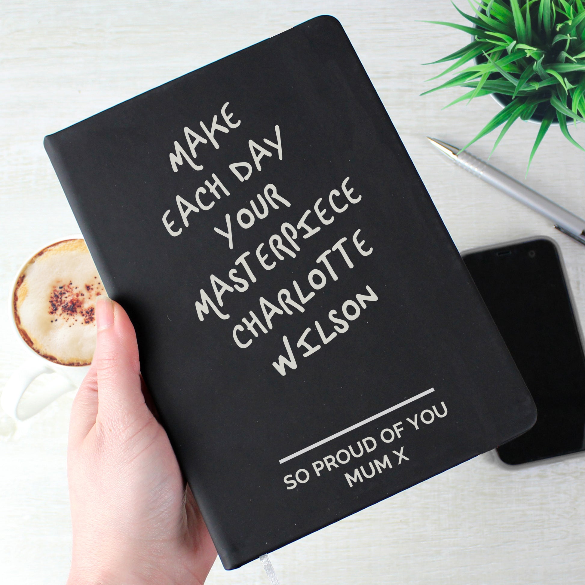 Personalised Free Text Black Hardback Notebook - image 4