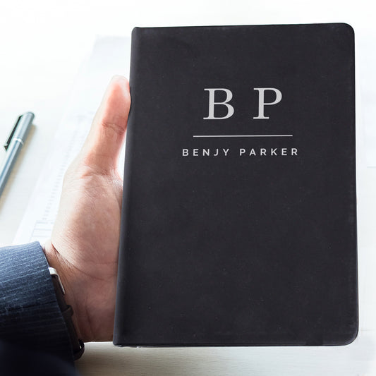 Personalised Initials Black Hardback Notebook - image 2