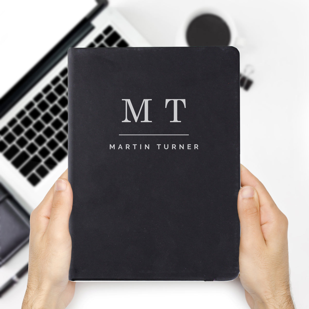 Personalised Initials Black Hardback Notebook - image 3
