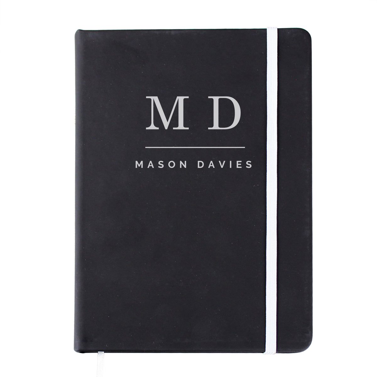 Personalised Initials Black Hardback Notebook - image 5