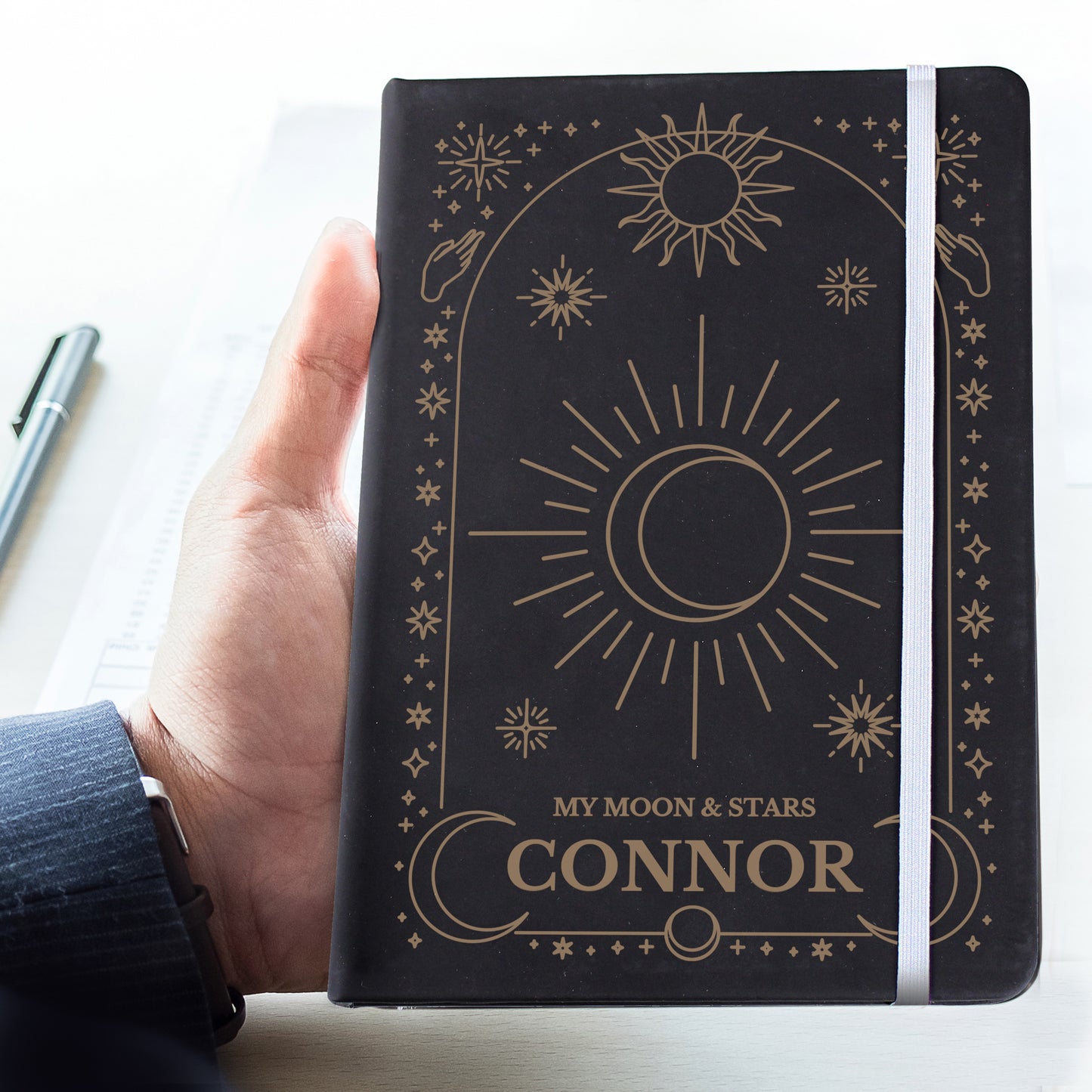 Personalised Celestial Black Hardback Notebook - image 3