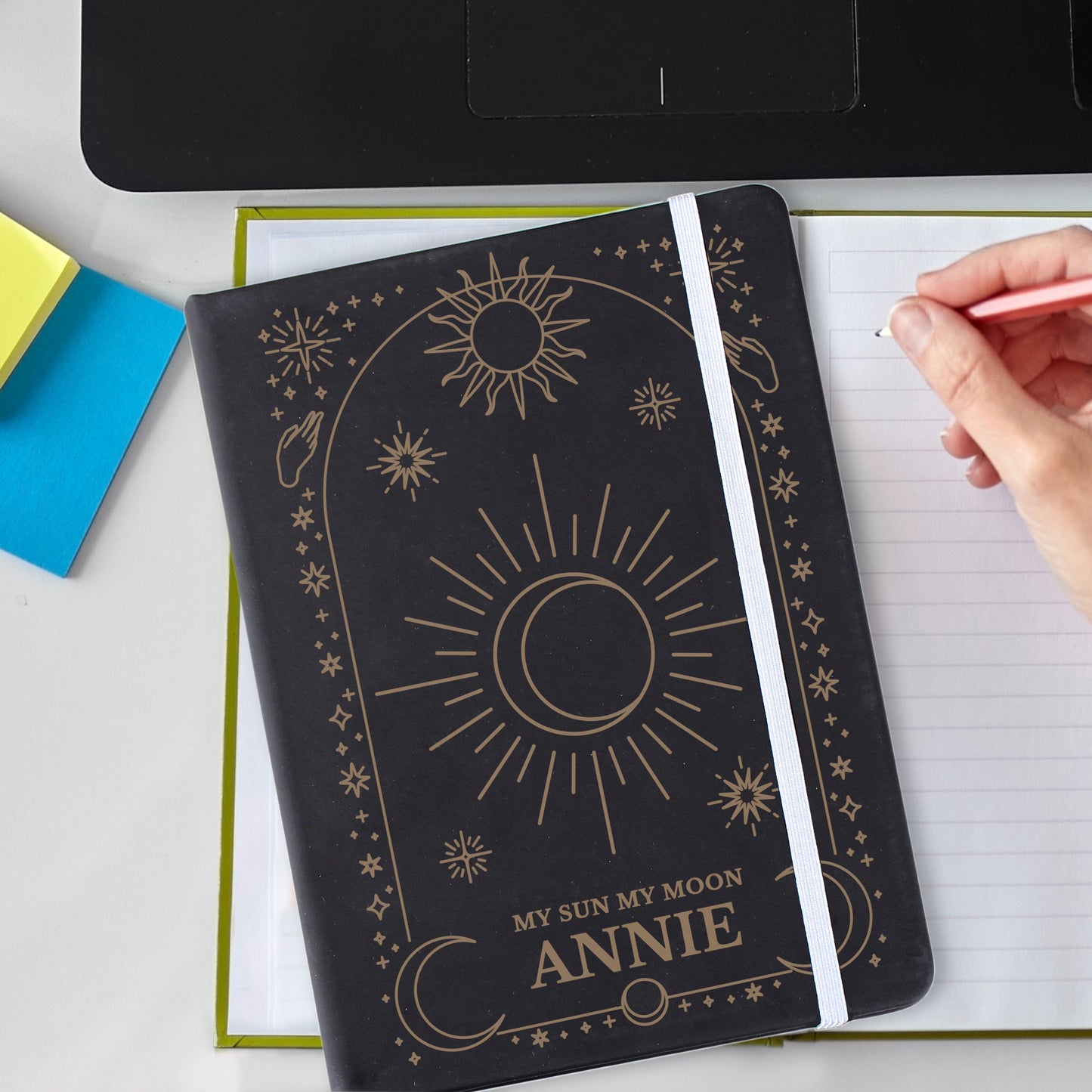 Personalised Celestial Black Hardback Notebook - image 4