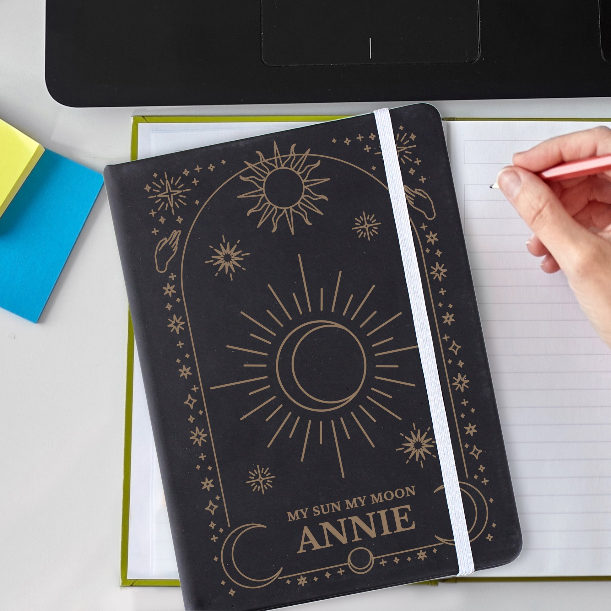 Personalised Celestial Black Hardback Notebook - image 4